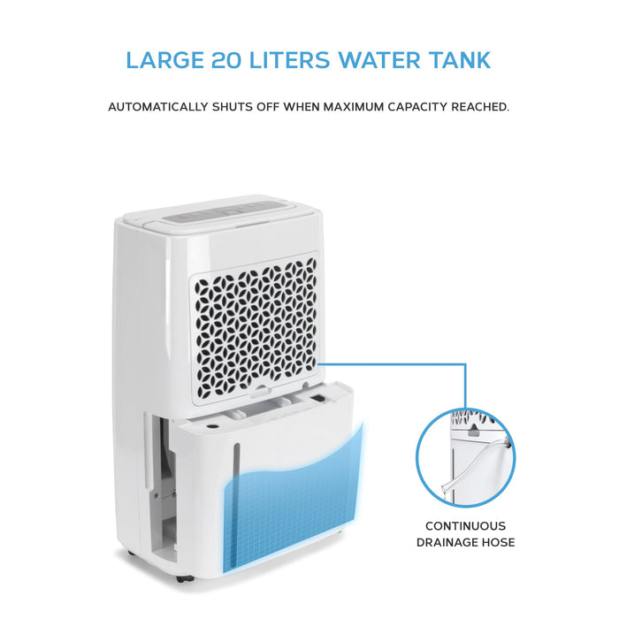 20L Dehumidifier 24hr Timer Damp, Mould, Condensation, Mildew, Moisture Remover